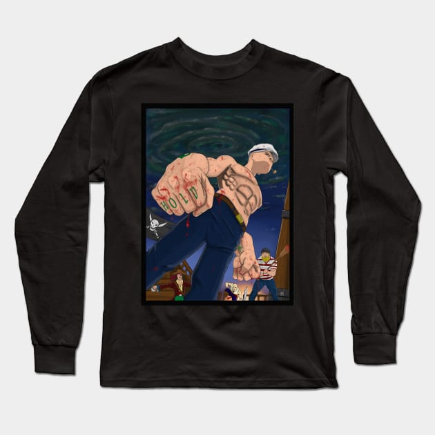 Popeye the Sailor Man Long Sleeve T-Shirt by Deadpoolinc